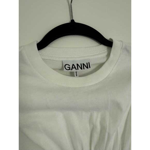 $300 New Ganni Smocked Jersey White Top - XXS - Picture 5 of 8